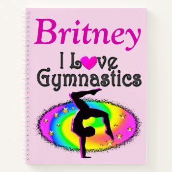 I Love Gymnastics Personalized Journal by MySportsStar at Zazzle