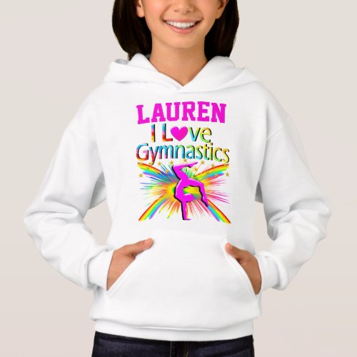 I LOVE GYMNASTICS PERSONALIZED SWEATSHIRT