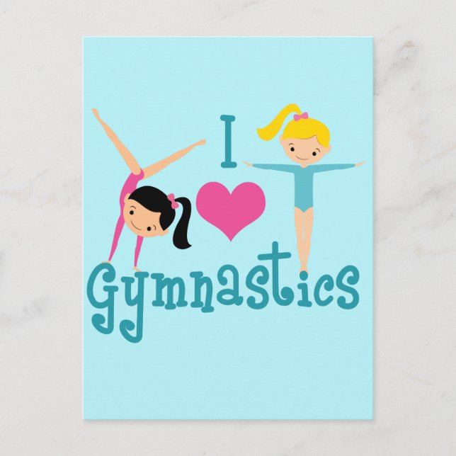 I Love Gymnastics Postcard (Front)