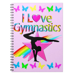 I LOVE GYMNASTICS RAINBOW GYMNAST GIRL DESIGN NOTEBOOK