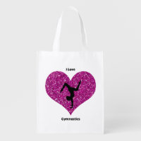 I Love Gymnastics Reusable Grocery Bag
