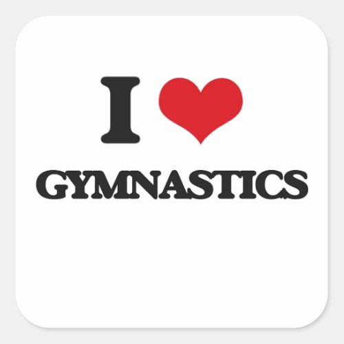 I love Gymnastics Square Sticker