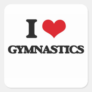 I love Gymnastics Square Sticker