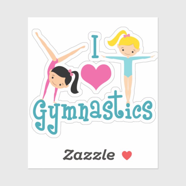 I Love Gymnastics Sticker (Sheet)