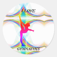 I Love Gymnastics Stickers