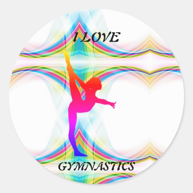 I Love Gymnastics Stickers (Front)