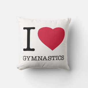 I LOVE GYMNASTICS THROW PILLOW