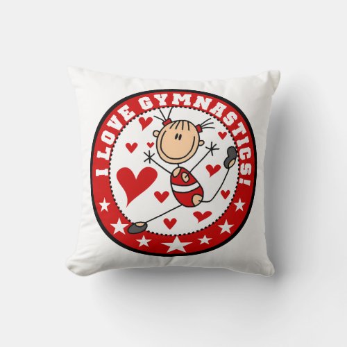 I Love Gymnastics Throw Pillow