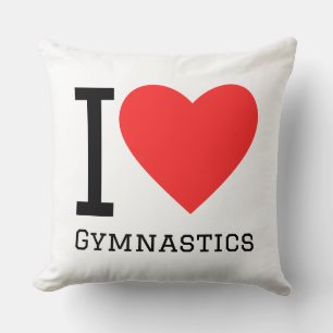 I love gymnastics throw pillow