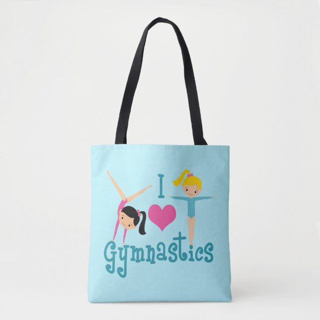 I Love Gymnastics Tote Bag (Front)