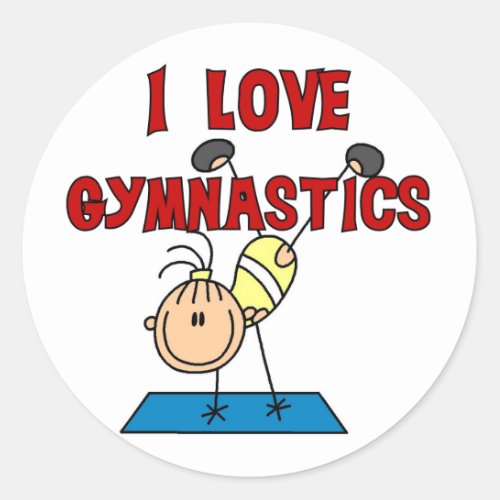 I Love Gymnastics Tshirts and Gifts Classic Round Sticker