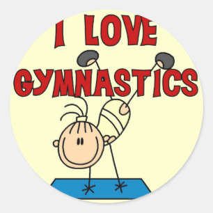 I Love Gymnastics Tshirts and Gifts Classic Round Sticker