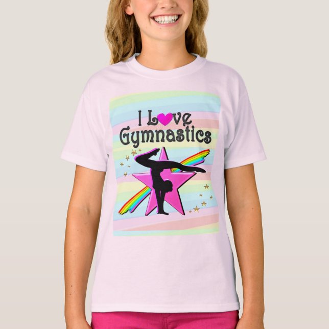 I LOVE GYMNASTICS TUMBLING QUEEN DESIGN T-Shirt (Front)