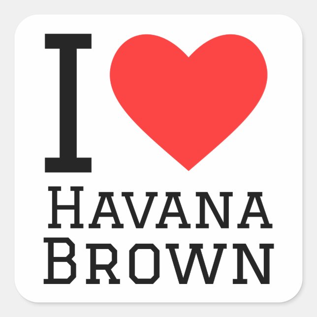 I love habana brown square sticker (Front)