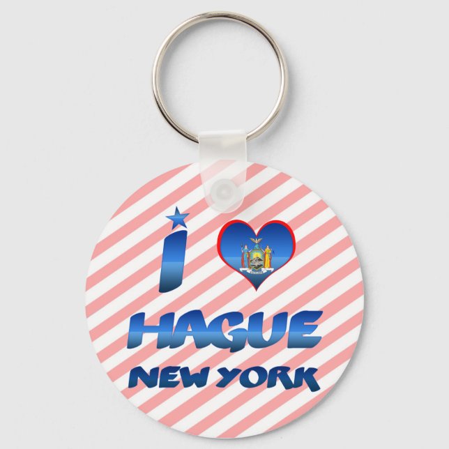 I love Hague, New York Keychain (Front)