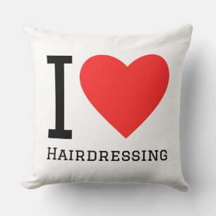 I love hairdressing square sticker throw pillow