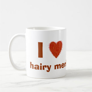 I Love (Hairy Heart) Hairy Men Funny Mug Template