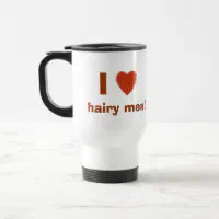 I Love (Hairy Heart) Hairy Men Funny Travel Mug