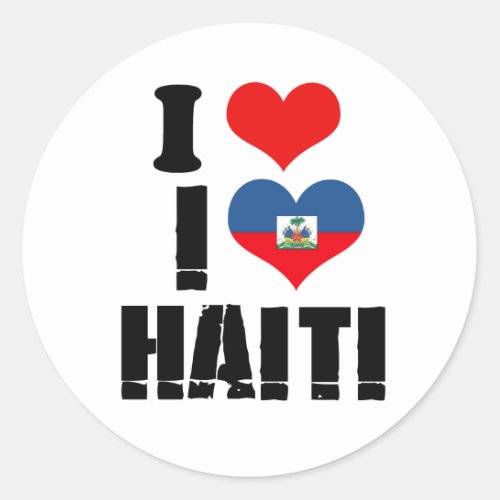 I LOVE HAITI CLASSIC ROUND STICKER