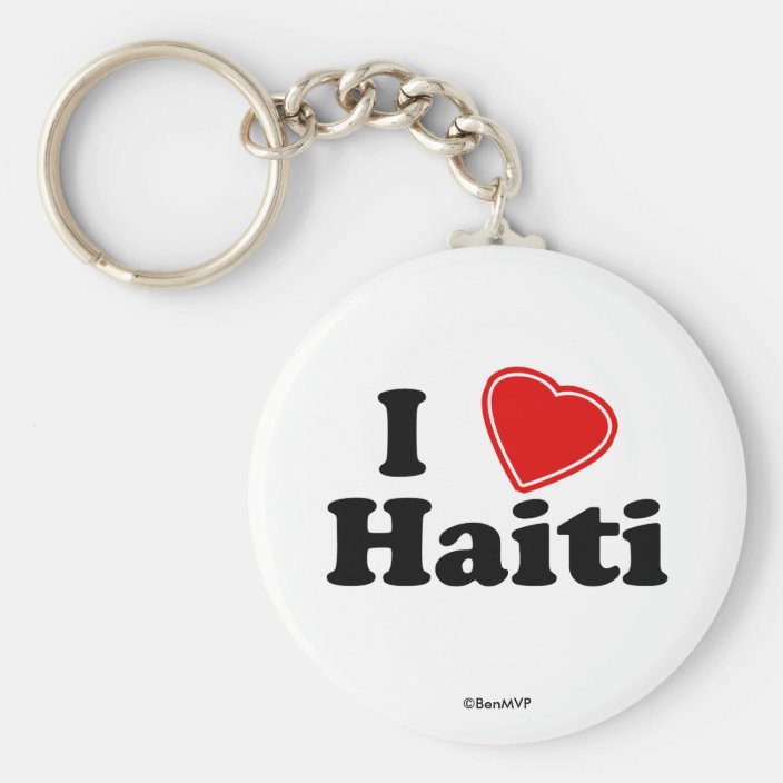 I Love Haiti Keychain