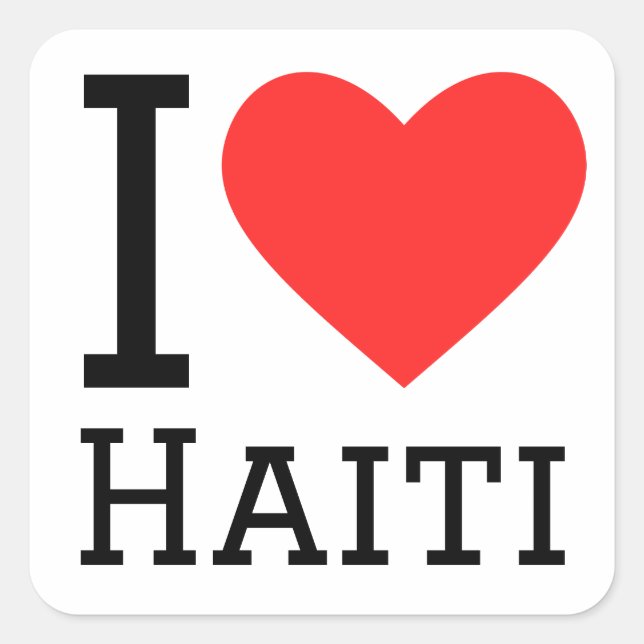 I love Haiti  Square Sticker (Front)