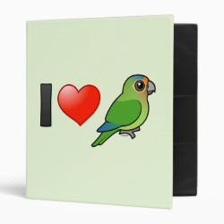 I Love Half Moon Conures Avery Signature Binder 8.5x11