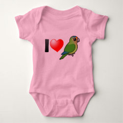 I Love Half Moon Conures Baby Jersey Bodysuit