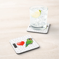 I Love Half Moon Conures Beverage Coaster