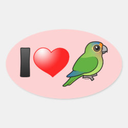 I Love Half Moon Conures Oval Sticker