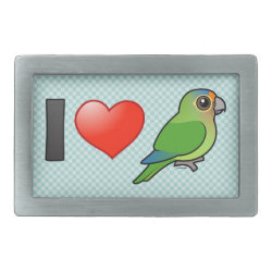 I Love Half Moon Conures Rectangular Belt Buckle