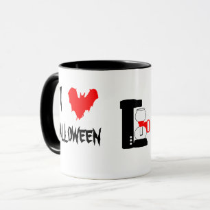 I Love Halloween And Black Coffee customizable Mug