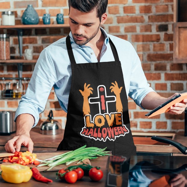 I Love Halloween Creepy Zombie Hands Apron (Creator Uploaded)