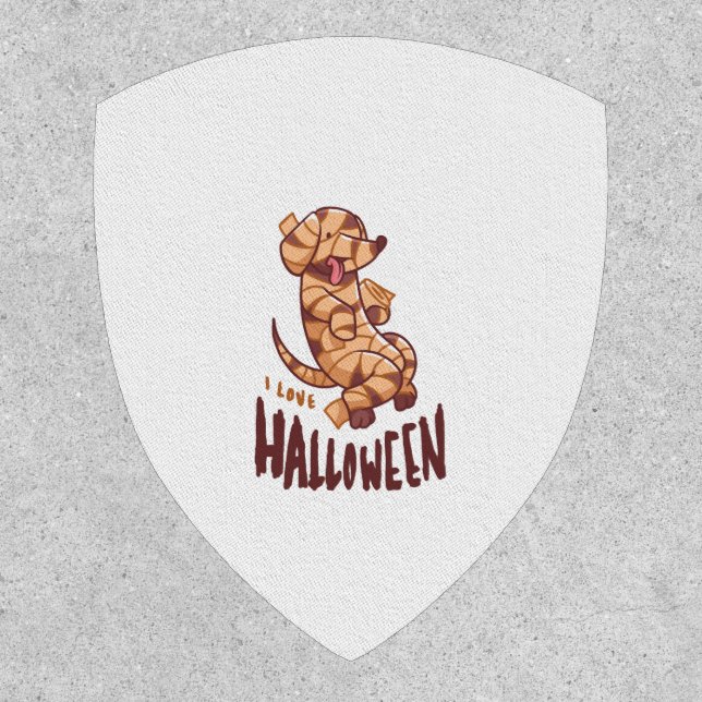 I Love Halloween - Dog Mummy Patch (Front)