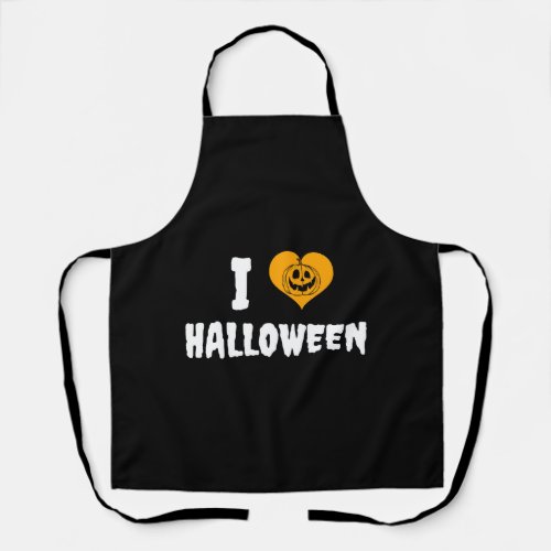 I Love Halloween Funny Halloween Family Matching Apron