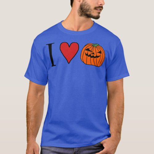 I Love Halloween Horror Pumpkin Face T_Shirt