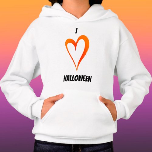 I Love Halloween _ Kids Pullover Hoodie