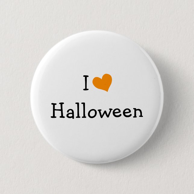 I Love Halloween Pinback Button (Front)