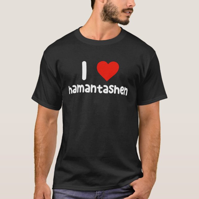 I Love Hamantashen Happy Purim Costume Queen Esthe T-Shirt (Front)