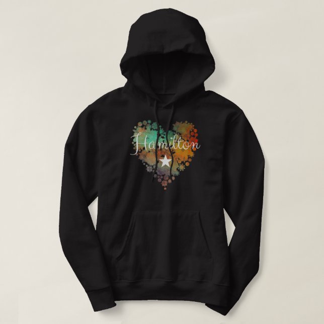 I Love Hamilton Heart Gift for Teenage Girl Women Hoodie (Design Front)