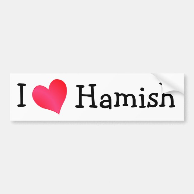 I Love Hamish Bumper Sticker (Front)