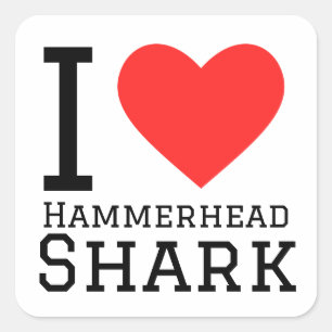 I love hammerhead shark square sticker
