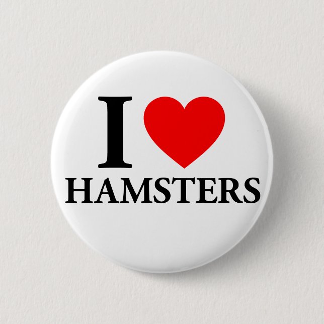 I Love Hamsters Pinback Button (Front)