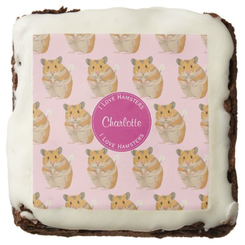 I love Hamsters Pink Hamster Pattern Brownie