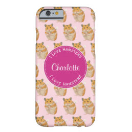 I love Hamsters Pink Hamster Pattern Barely There iPhone 6 Case