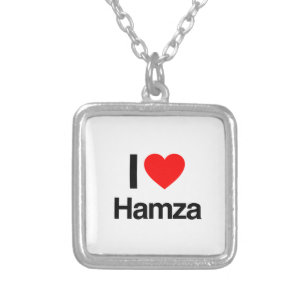 i love hamza silver plated necklace