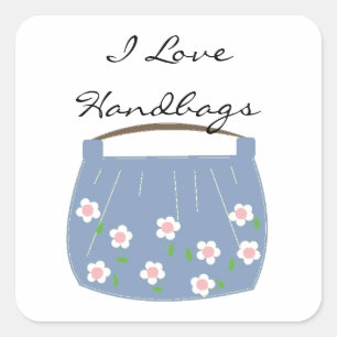 I Love Handbags Square Sticker