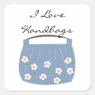 I Love Handbags Square Sticker