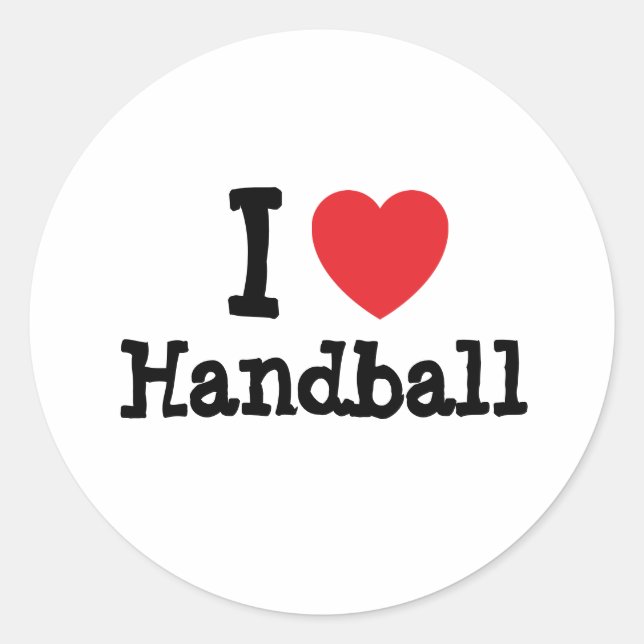 I love Handball heart custom personalized Classic Round Sticker (Front)