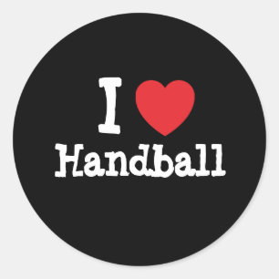 I love Handball heart custom personalized Classic Round Sticker