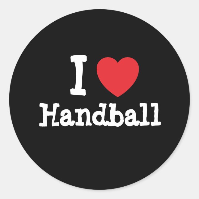 I love Handball heart custom personalized Classic Round Sticker (Front)
